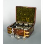 A George IV mahogany brass bound dressing case,