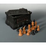 A Staunton pattern chess set by Jacques, London, mid 19th century,