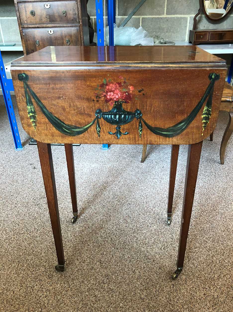 A painted mahogany drop-leaf table, 19th century, - Image 3 of 8