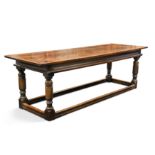 An oak refectory table, 17th century,