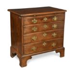 A George II mahogany chest of four drawers,