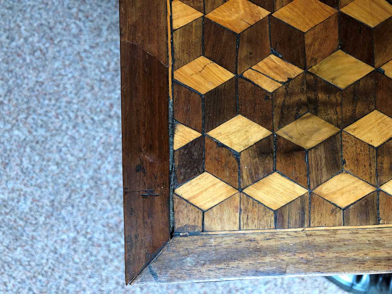 A small scale continental parquetry and marquetry commode, late 18th century, - Image 7 of 10