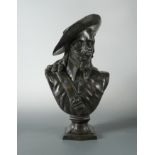 A portrait bronze bust, believed to be Charles I, late 19th century,