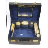 Dressing case with silver gilt fittings