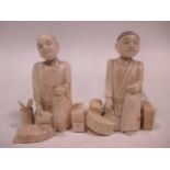 Two Japanese ivory netsukes