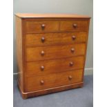 A Maple & Co, late 19th century mahogany chest of drawers, with two short over four long drawers