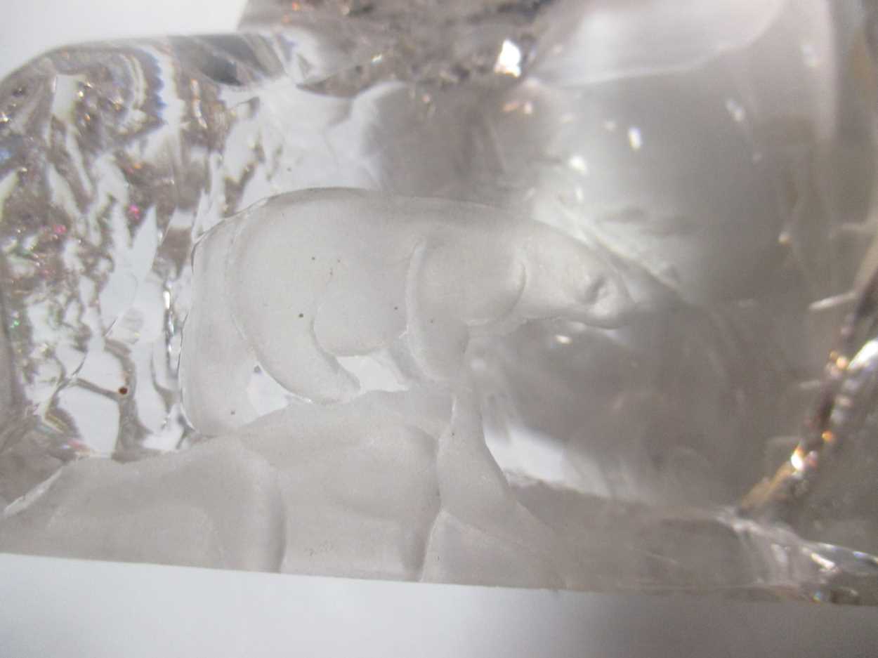 A Tyrone glass 'iceberg' etched with a polar bear, together with an Orrefors glass vase, A Mdina - Image 4 of 6