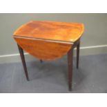 ....A George III mahogany and banded oval Pembroke table, circa 1780, 72 x 77 x 49cm (closed)