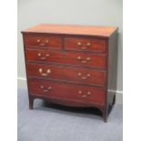 A provincial mahogany Georgian style chest of two short and three long drawers