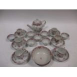An 18th century Chinese porcelain tea and coffee service, comprising teapot and cover, sucrier and