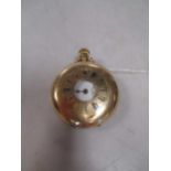 A half hunter pocket watch, with continental marks for 18ct gold, gross weight 75.2g including