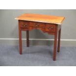 Circa 1800 A walnut lowboy of three drawers on chamfered legs 72 x 83 x 40cm