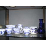 A large quantity of English ceramics to include Spode, together with Bristol blue style glassware (