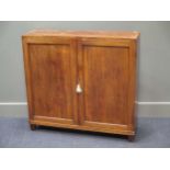 A 19th century mahogany two door side cabinet, with crossbanded top 90 x 95 x 28cm
