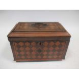 A 19th century parquetry caddy box (some damage)