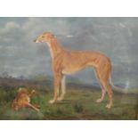 Early 20th century, British School, Study of a grey hound, inscribed on verso Treasure by Wartnaby.