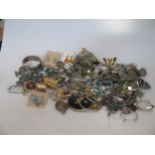 A large collection of silver and costume jewellery