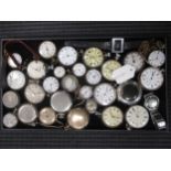 A large collection of silver and base metal pocket watches and wristwatches