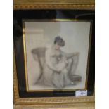 A group of 10 Regency gilt framed stipple engravings of women and children within verre eglomise