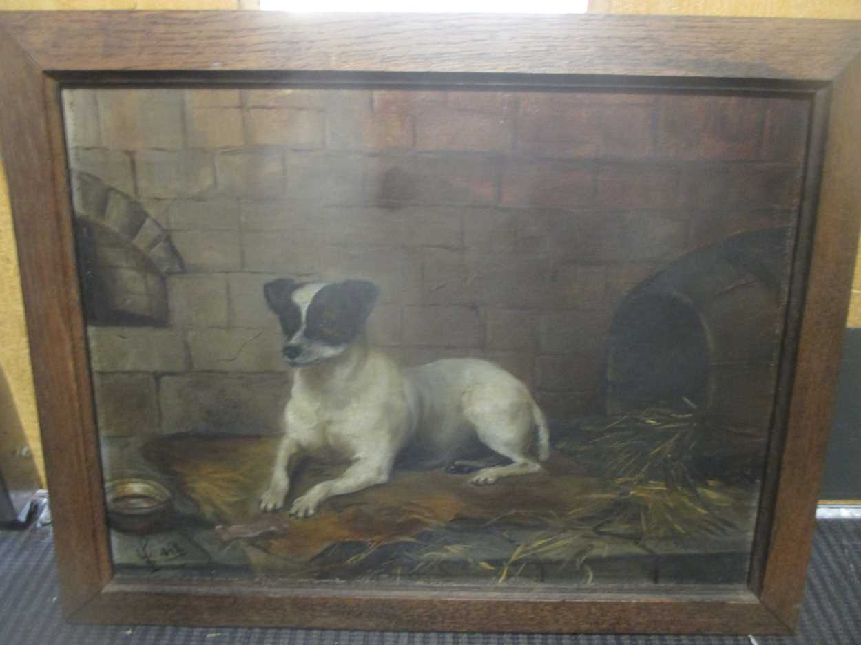 Late 19 Century School, portrait of a Jack Russell terrier 30 x 40cm - Image 4 of 4