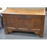 An oak coffer 72 x 106 x 54cm