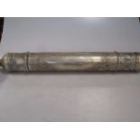 Indian/Asian silver metal cylindrical scroll case