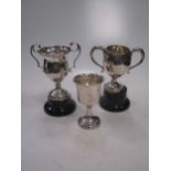 Three silver trophy cups 11.1ozt gross (3)