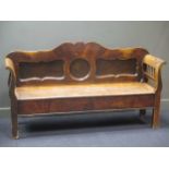 A 19th century Hungarian hall bench 184cm wide
