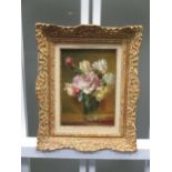 Robert Dumont-Smith, circa mid 20th century, roses in a vase, oil on board, signed, framed