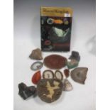 Natural historical interest, a collection of polished stones, minerals and crystals together with