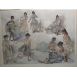 A William Russell Flint print, signed in pencil, 48 x 63cm