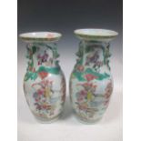 A pair of Chinese famille verte vases, 47cm high