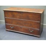 An 18th century oak mule chest with stud work decoration "EWC R 1741", 77 x 124 x 52cm