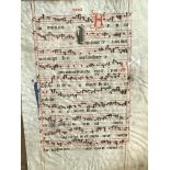 A Mediaeval vellum leaf,