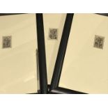 Eight decorative engravings or etchings of miniature size,