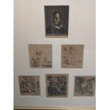 A collection of 12 etchings by Adriane Jansz van Ostade (1610-1685)
