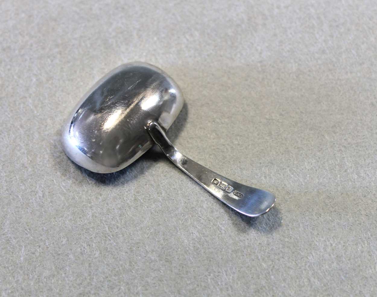 A George V silver tea caddy and caddy spoon, - Image 6 of 9