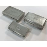 A trio of 19th Century silver snuff boxes by Edward Smith,