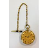 Le Compte for Dent - A lady's open faced fob watch and accompanying 'Albertina' chain,