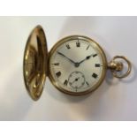 Unsigned - An Edward VIII 9ct gold full hunter pocket watch,