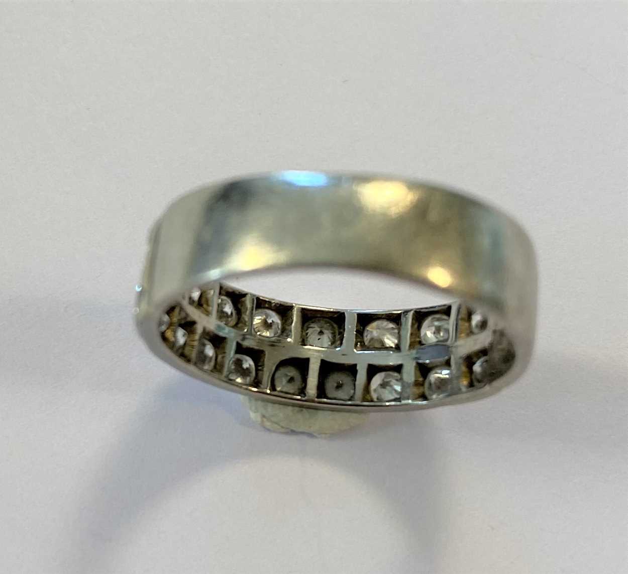 A double row diamond half hoop ring, - Image 4 of 5
