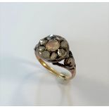 A Georgian rose cut diamond cluster ring,