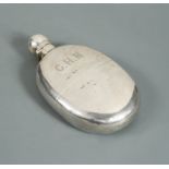 A Victorian silver hip flask,