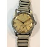 Record - A stainless steel WW2 British Army issue wristwatch,