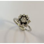 A modern style diamond cluster ring,