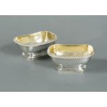 A pair of George III silver trencher salts,