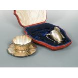 A George V silver christening set,
