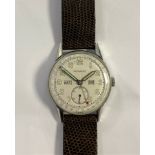 Movado – A gentleman’s stainless steel triple calendar wristwatch,