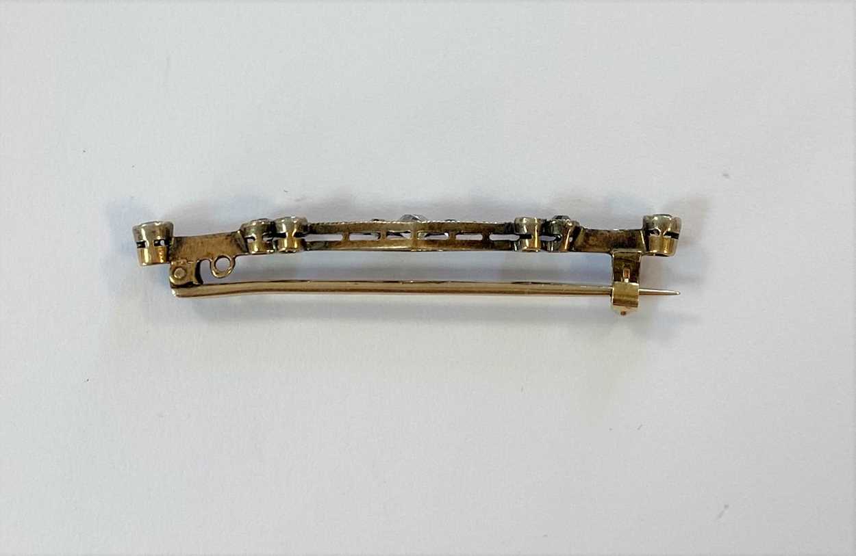 Two diamond set bar brooches, - Image 6 of 7