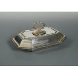 A George V silver entrée dish and cover,